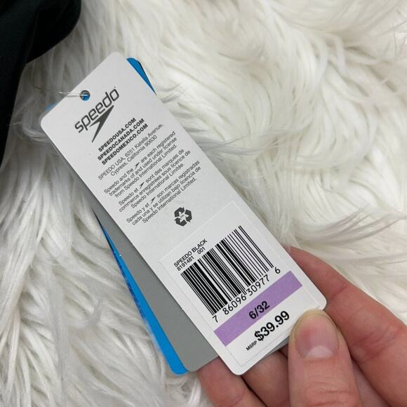 NEW Speedo Black One Piece Swimsuit 6 - Picture 5 of 5